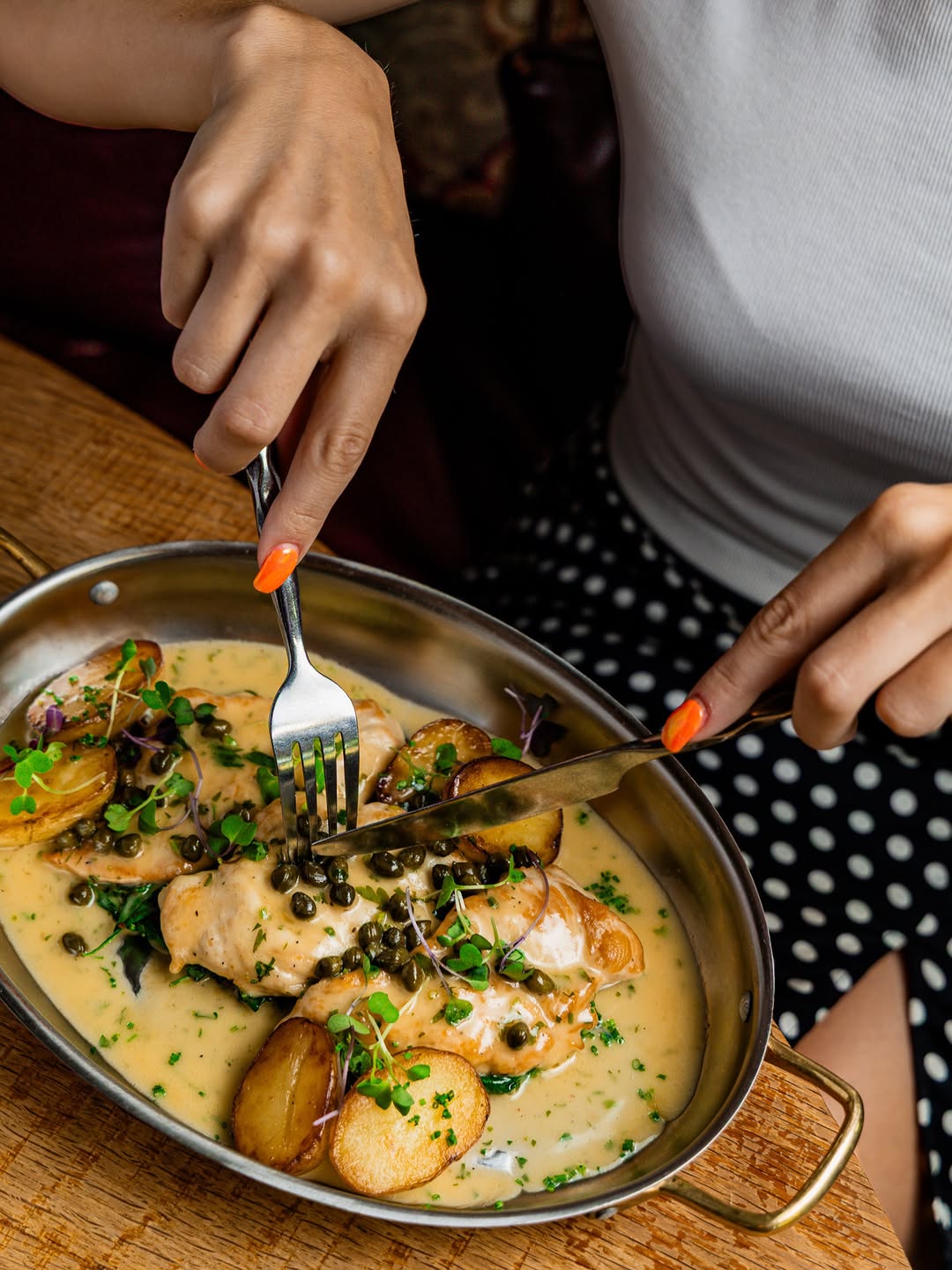 Chicken piccata at Acanto