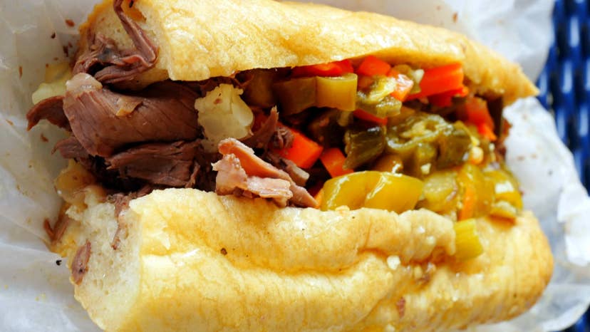 Italian beef with hot giardiniera at Johnnie's Beef, Elmwood Park