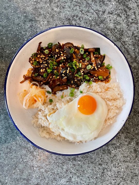 Mushroom adobo at Kasama, Chicago