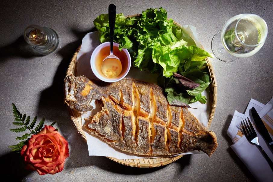 Whole fried fish at HaiSous, Chicago
