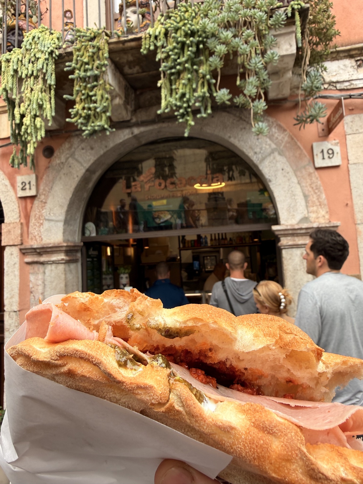 La Focaccia storefront, Taormina