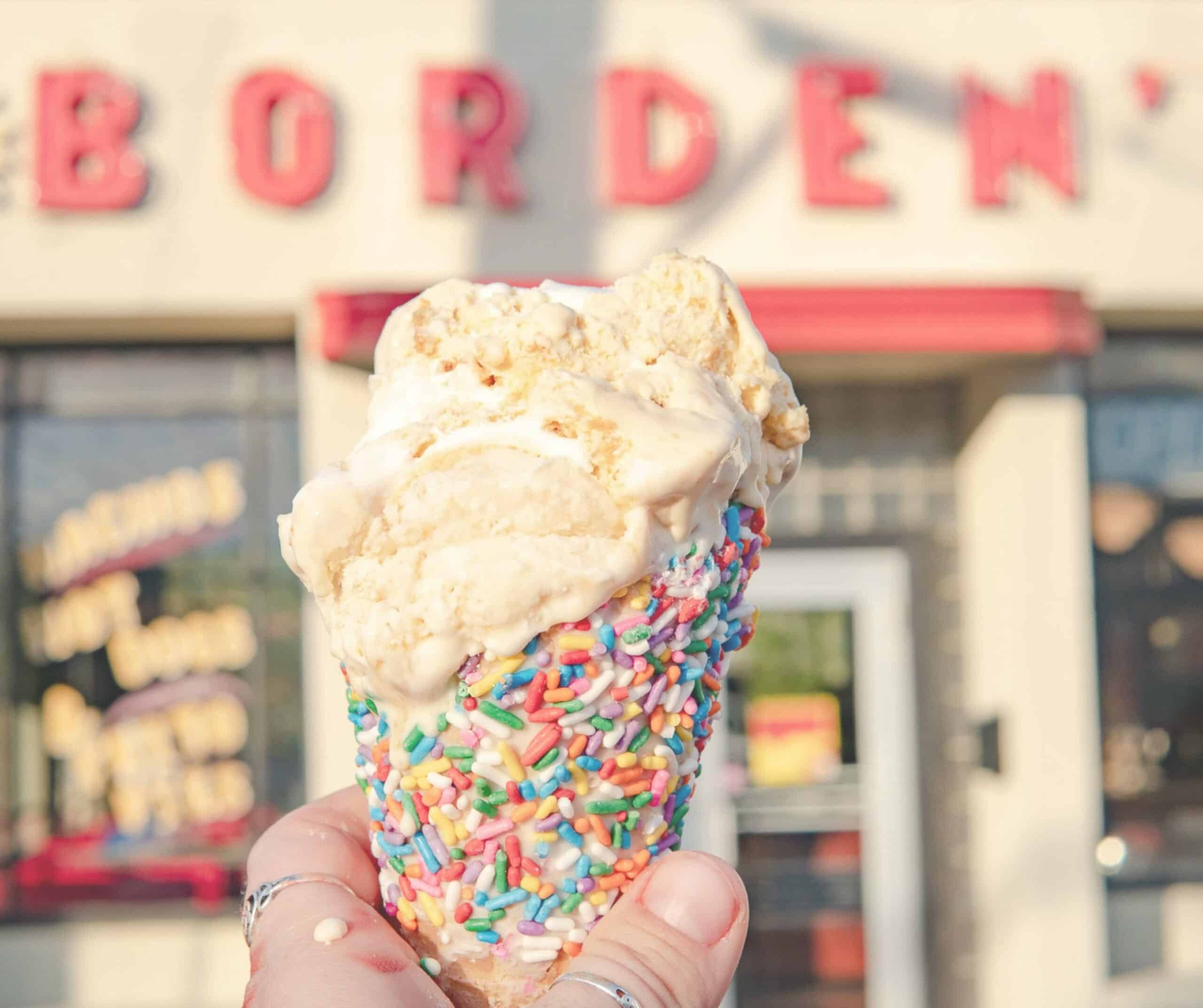 A sundae at Borden's Ice Cream Shoppe