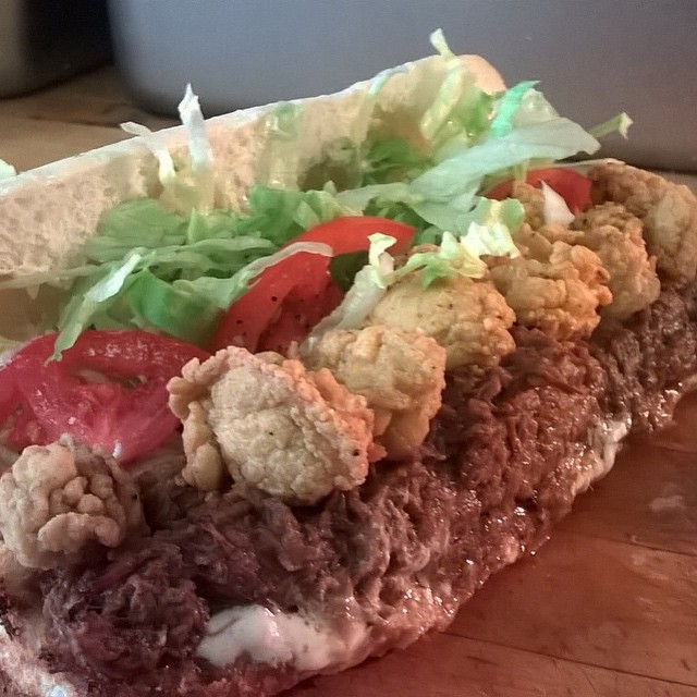 The Surf & Turf po'boy at Pop's Poboys