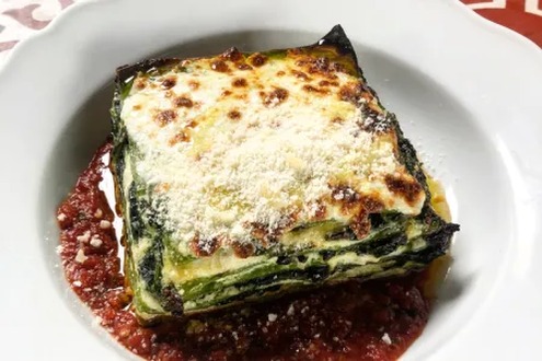 Two sheet lasagna verde at Rolo's