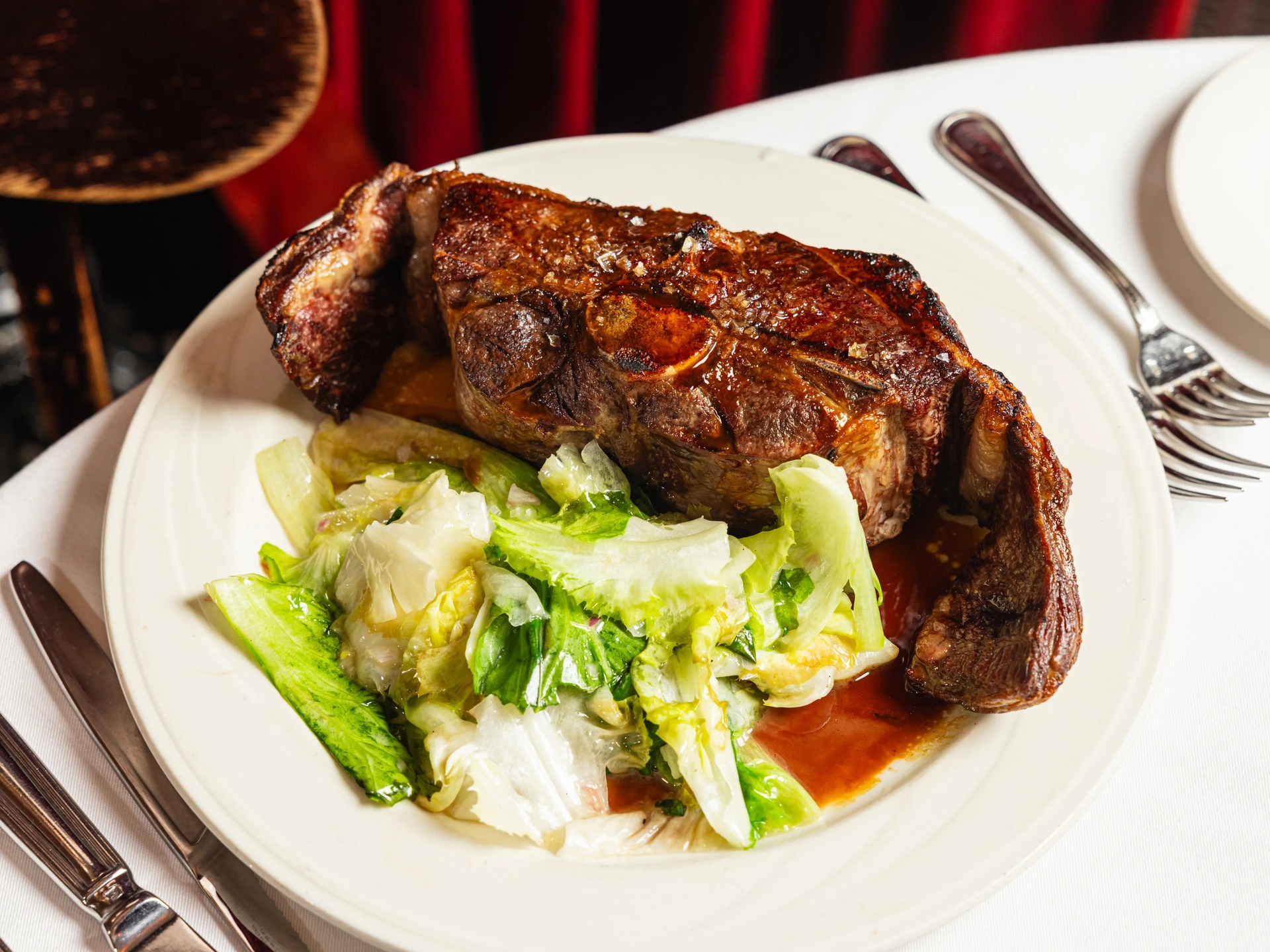 Keens Steakhouse, the legendary mutton chop with sautéed escarole