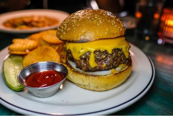 Dry-aged cheeseburger with cottage fries at Red Hook Tavern
