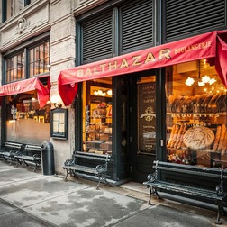 Balthazar, exterior at 80 Spring Street in SoHo