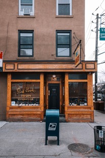 Red Hook Tavern wood storefront on Van Brunt Street