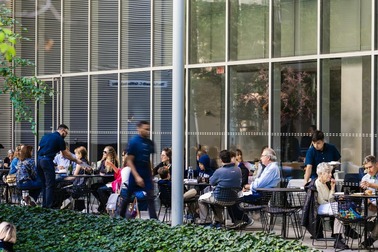 The Modern terrace overlooking the MoMA sculpture garden