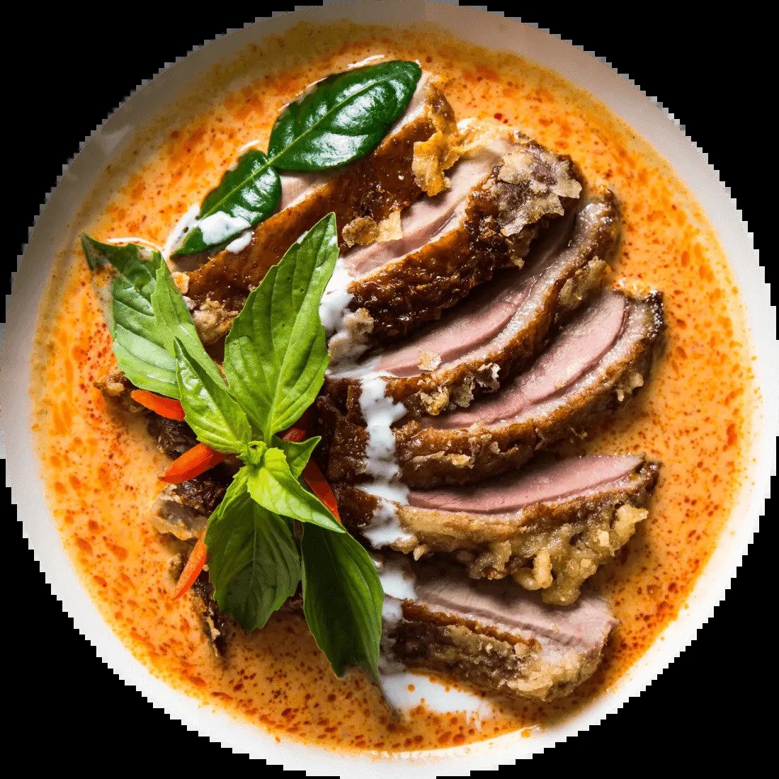 The khao soi at Lotus of Siam in Las Vegas, with crisp duck over egg noodles in coconut curry broth.