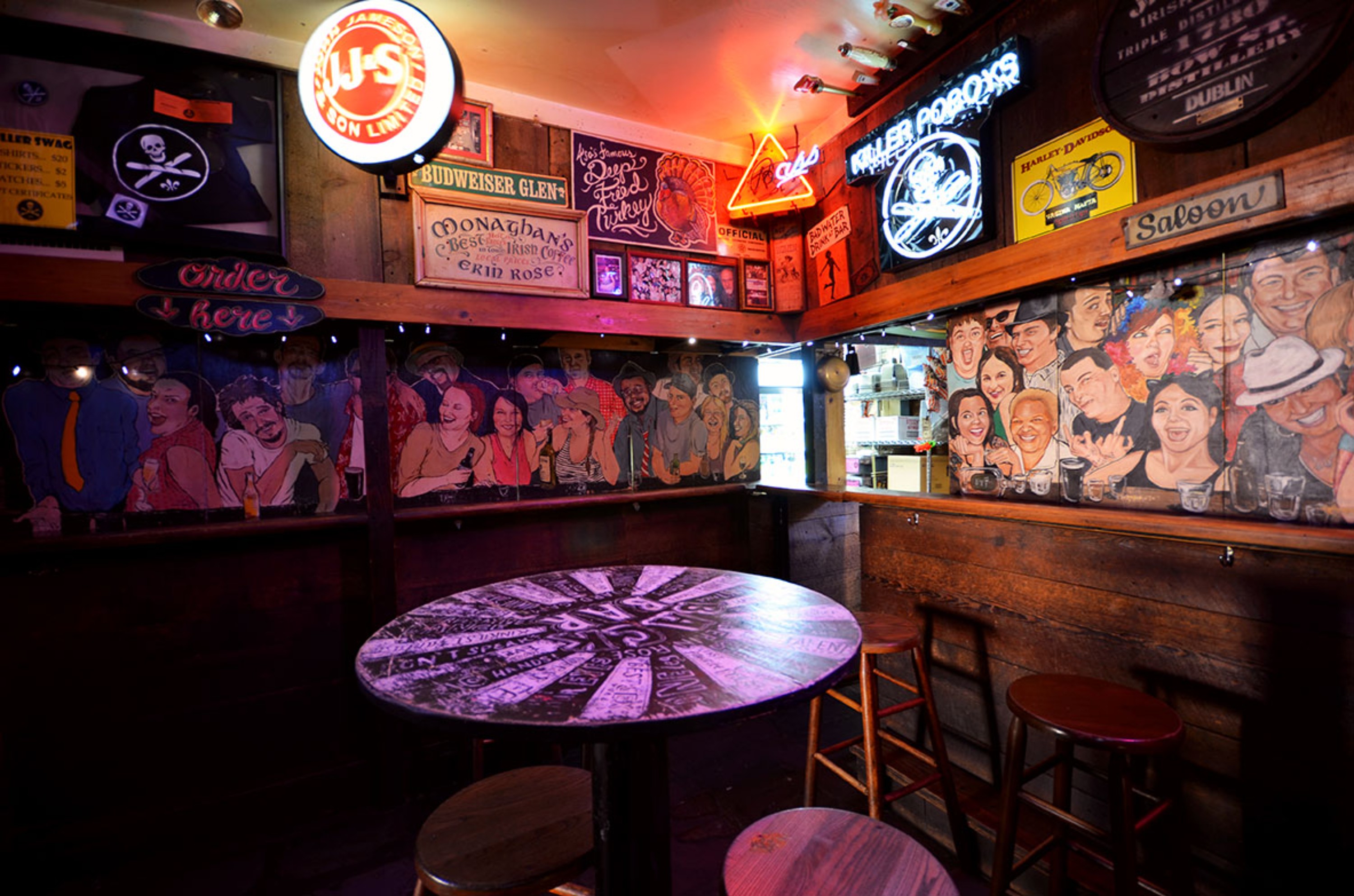 The Killer Poboys order counter inside the Erin Rose bar.