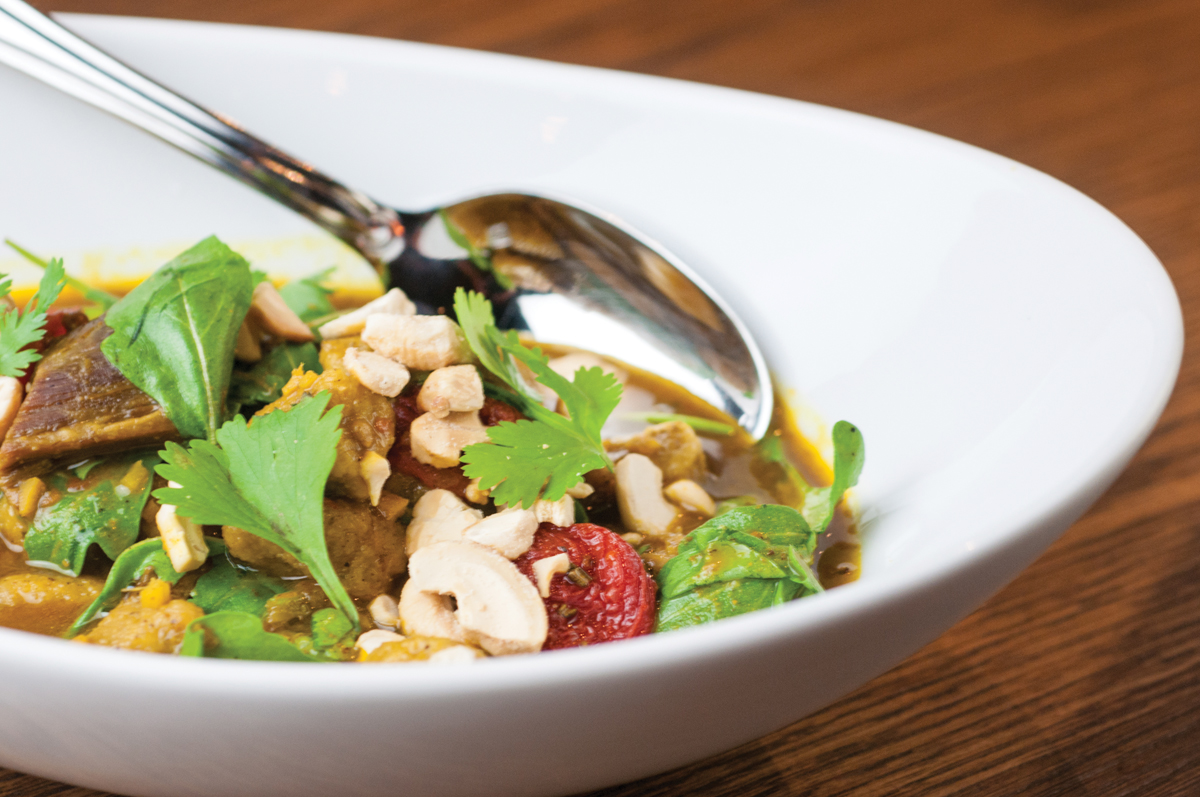Curried goat at Compère Lapin