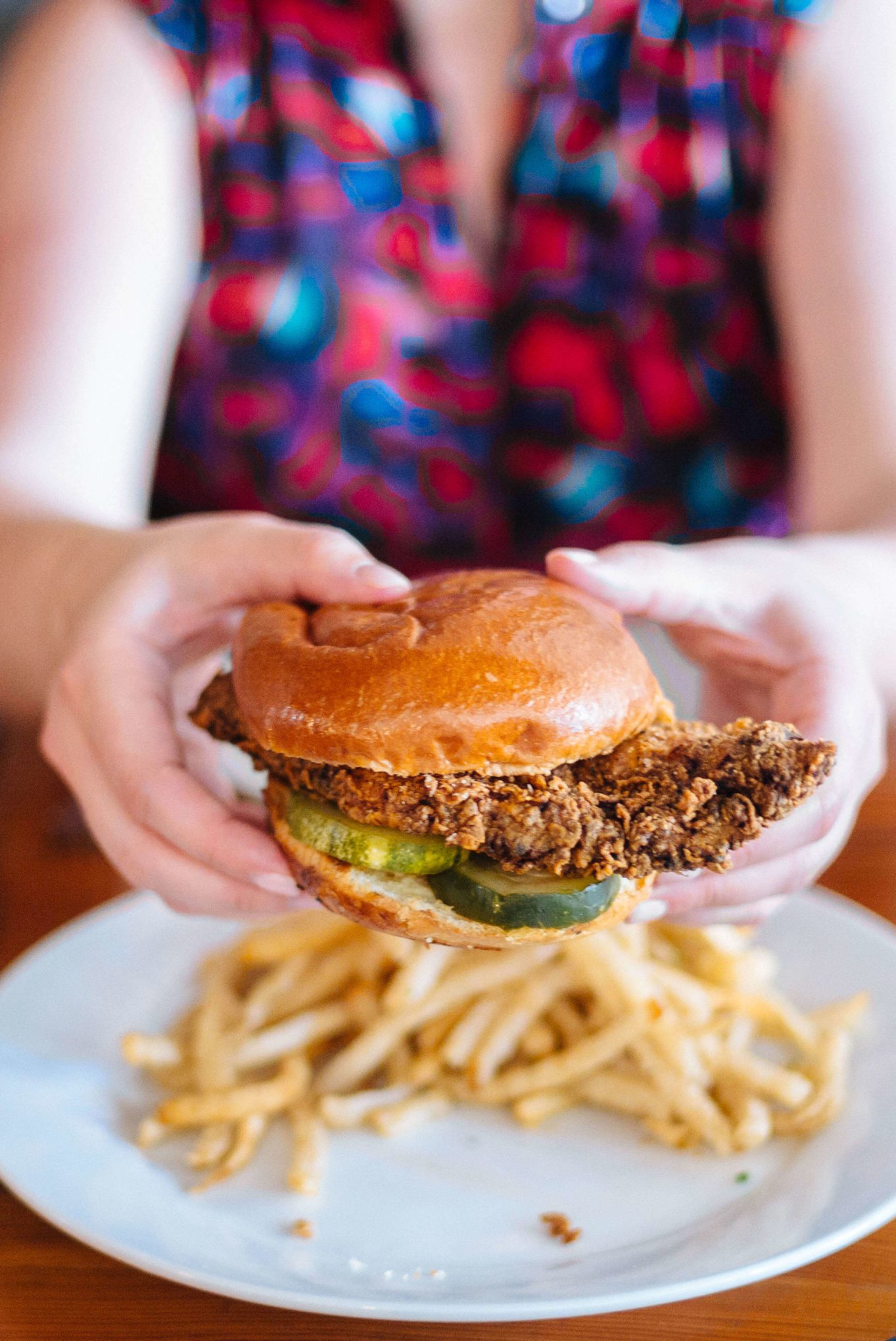 Fried chicken sandwich at Sylvain