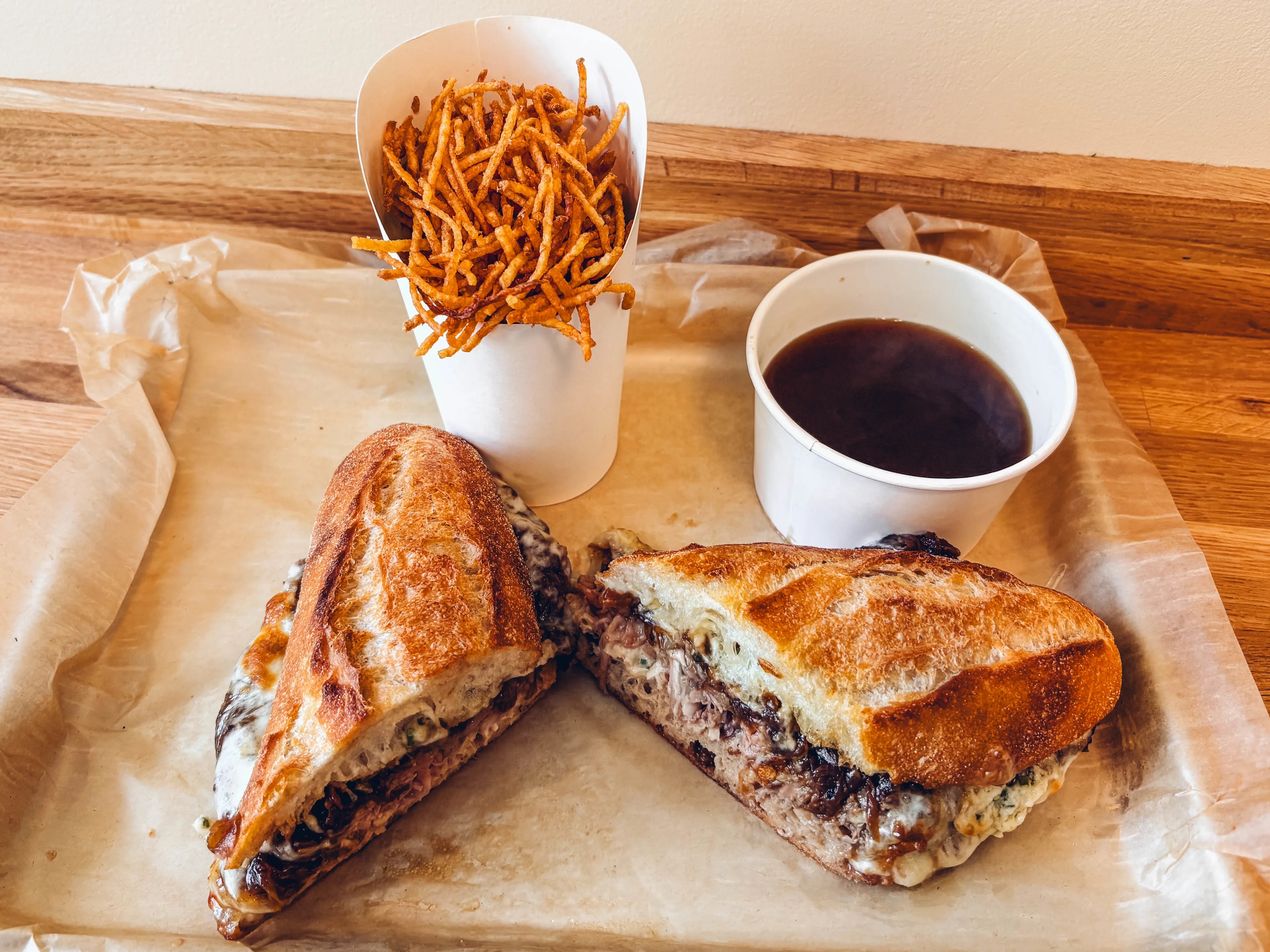 Salt Hank's prime rib French dip, New York