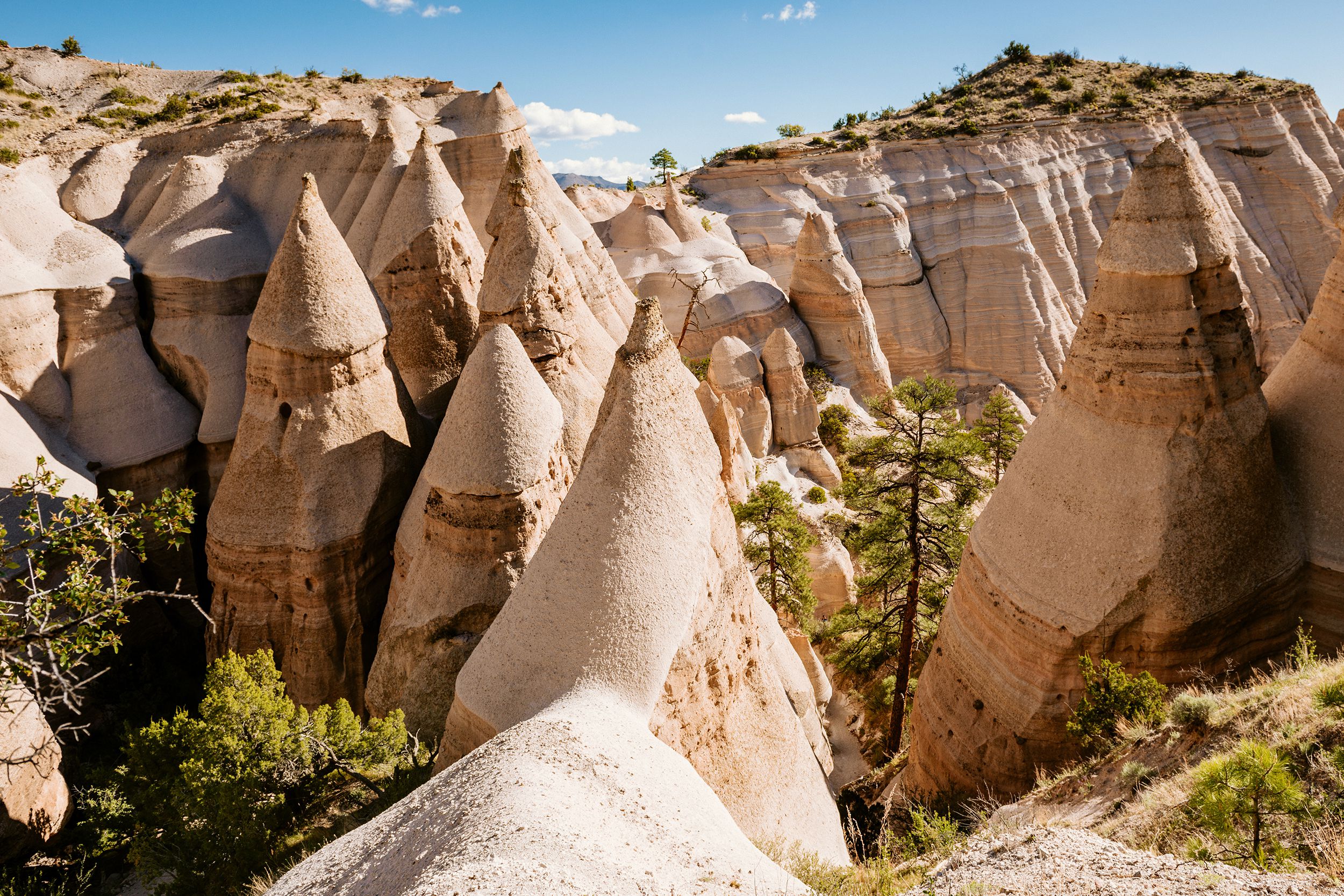 The tent rock formations at Kasha-Katuwe Tent Rocks National Monument